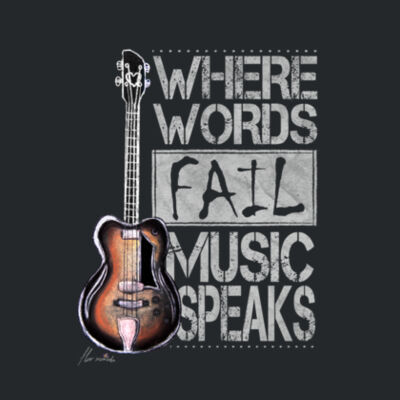 Music Speaks - Ladies Premium Cotton Tee Design