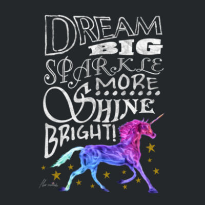 Dream Big Unicorn - Ladies Premium Cotton Tee Design