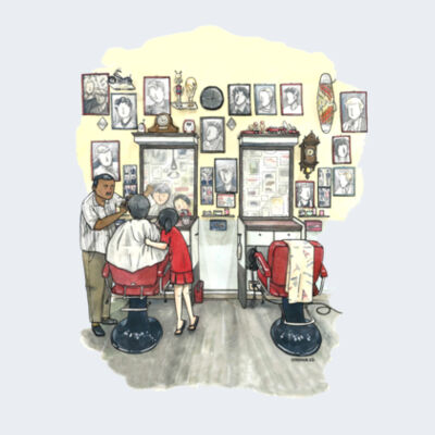 Barber Shop Women's Tee Design