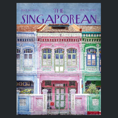 Peranakan Shophouses Pink: Women's Tee Design