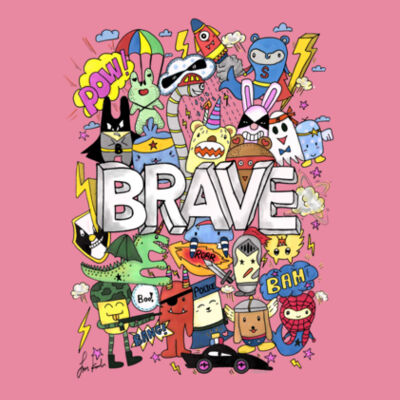 Doodle Monsters Brave - Ladies' Ideal Racerback Tank Design
