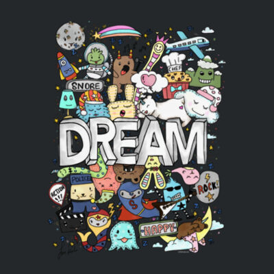 Doodle Monster Dream - Ladies Premium Cotton Tee Design