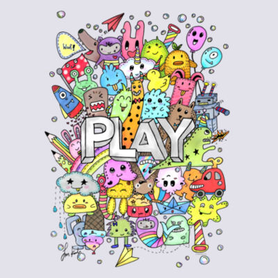 Doodle Monsters Play - Premium Cotton Tee Design