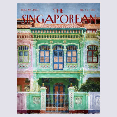 Peranakan Shophouses Green: Men's Tee Design