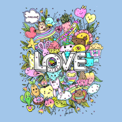 Doodle Monster Love - Youth Premium Cotton Tee Design