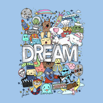 Doodle Monster Dream - Youth Premium Cotton Tee Design