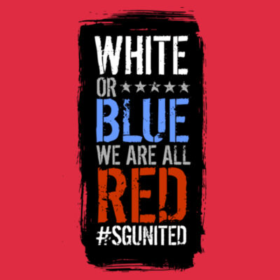 White or Blue all Red - Ladies Premium Cotton Tee Design