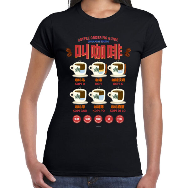 Coffee ordering guide  - Ladies Premium Cotton Tee Thumbnail