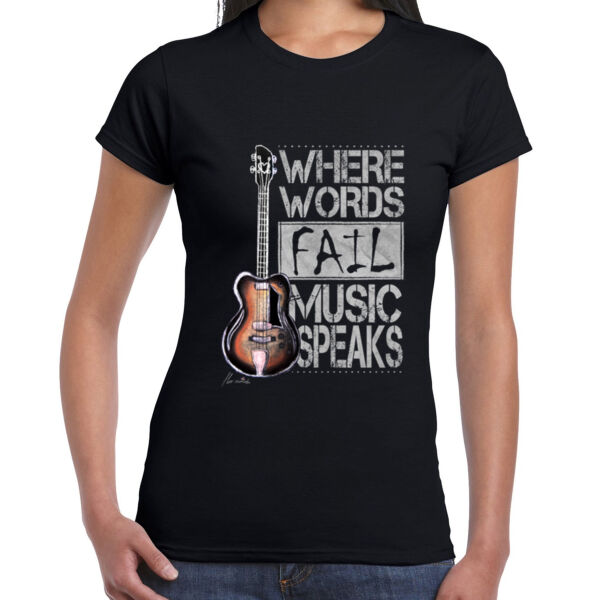 Music Speaks - Ladies Premium Cotton Tee Thumbnail
