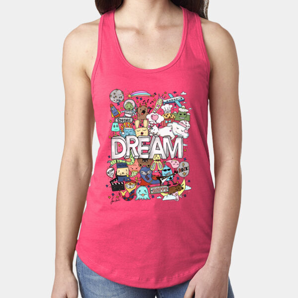 Doodle Monster Dream - Ladies' Ideal Racerback Tank Thumbnail