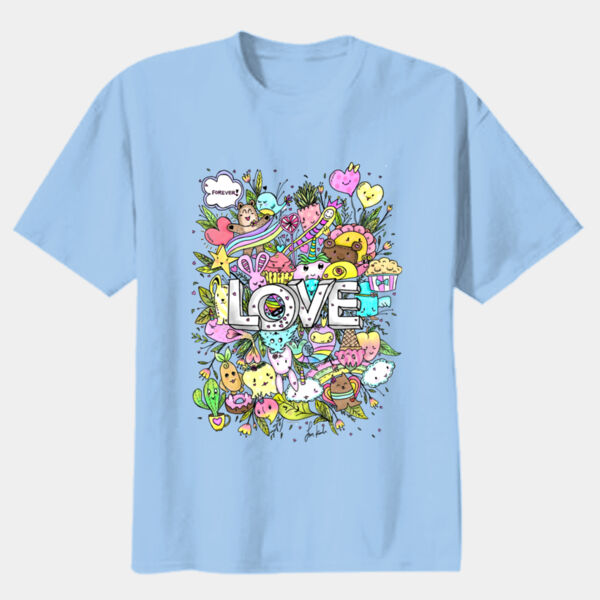 Doodle Monster Love - Youth Premium Cotton Tee Thumbnail